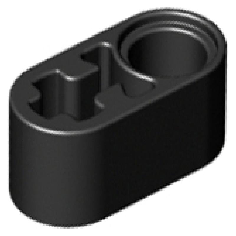 Technic, Hefbalk Dik 1x2 met pin gat en as gat Black